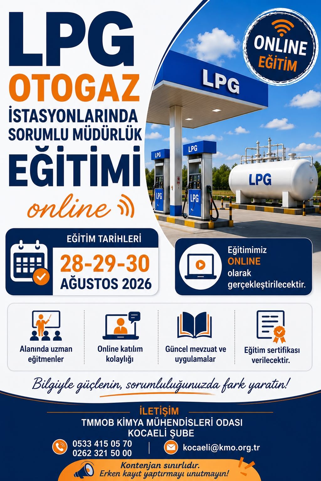 LPG SORUMLU MÜDÜRLÜK EĞİTİMİ (MÜHENDİSLER VE A SINIFI İSG UZMANLARI İÇİN)