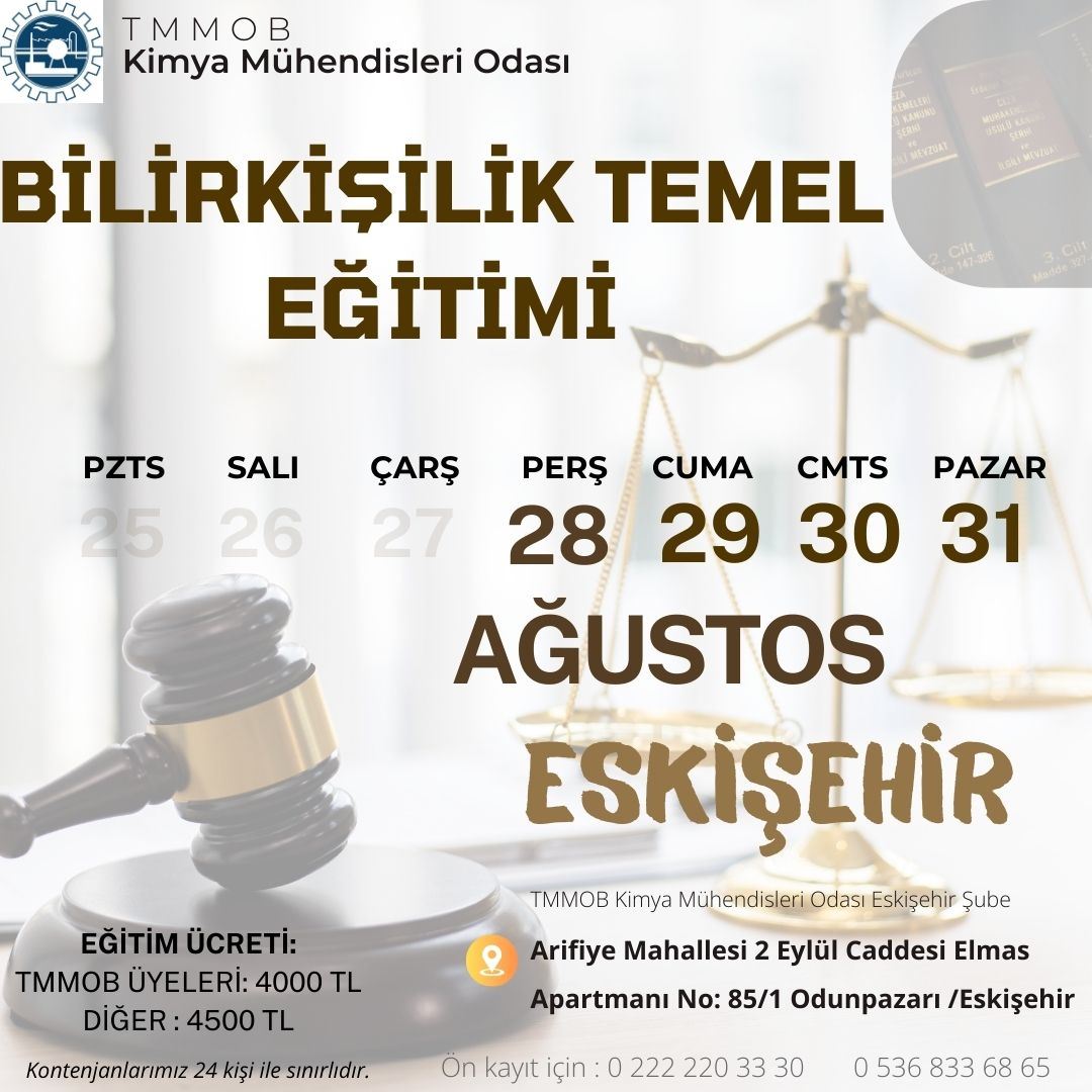BİLİRKİŞİLİK TEMEL EĞİTİMİ 28-29-30-31 AĞUSTOS 2025