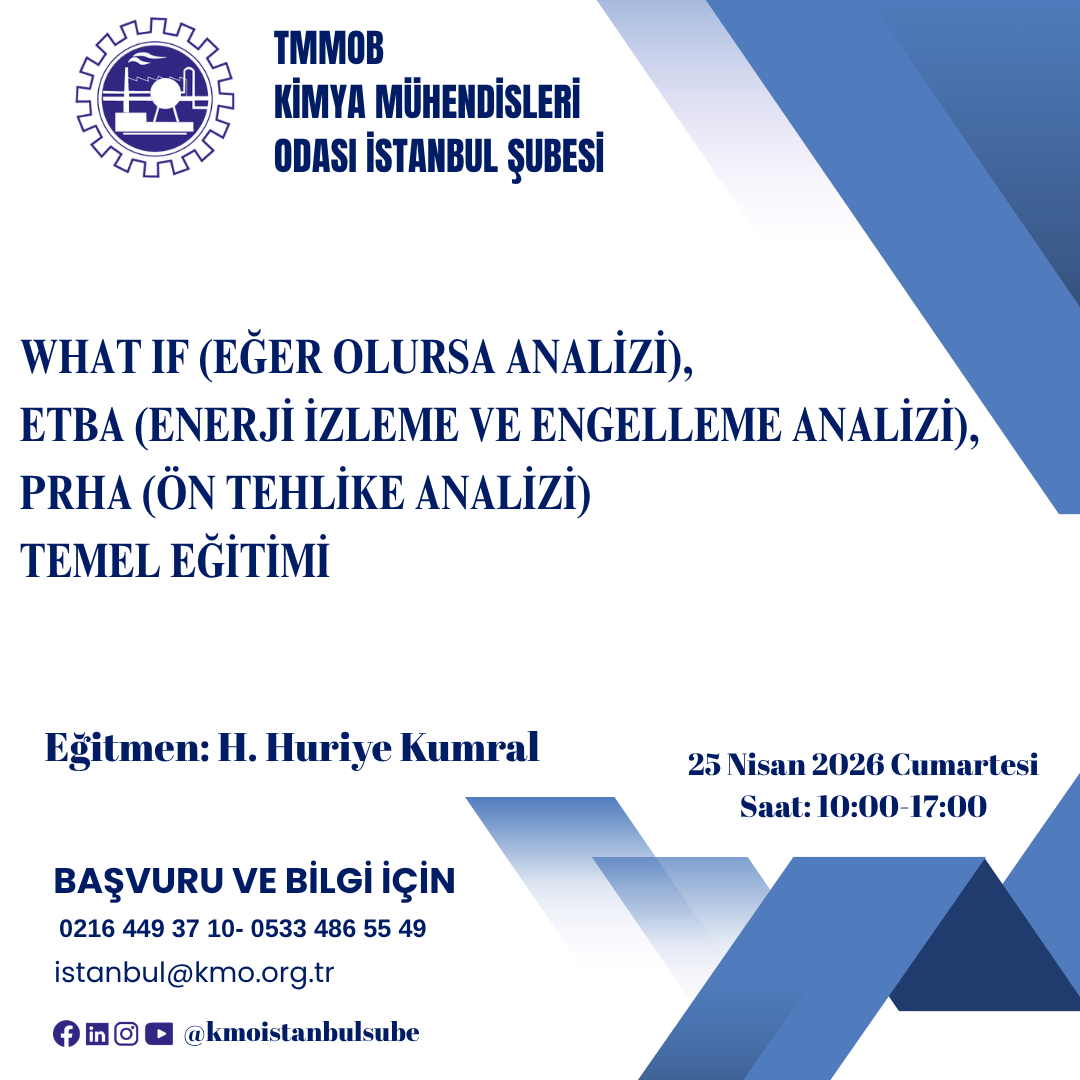 What If (Eğer Olursa Analizi),  ETBA (Enerji İzleme ve Engelleme Analizi),  PrHA (Ön Tehlike Analizi)  Temel Eğitimi