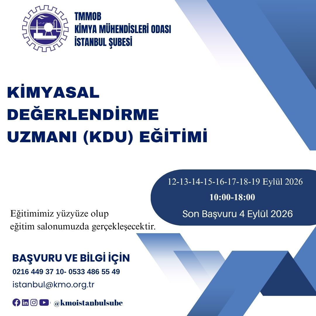 Kimyasal Değerlendirme Uzmanı (KDU) Eğitimi