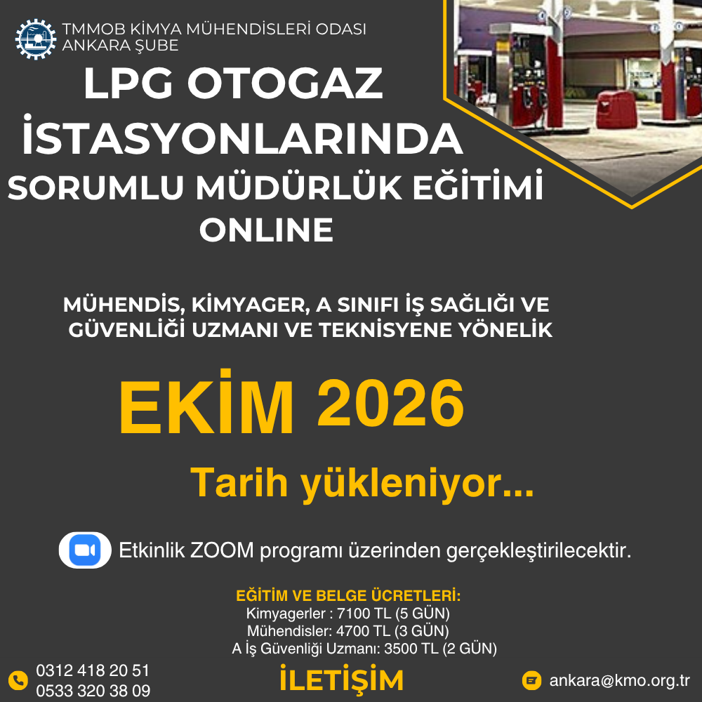 LPG OTOGAZ İSTASYONLARINDA SORUMLU MÜDÜRLÜK EĞİTİMİ ANKARA