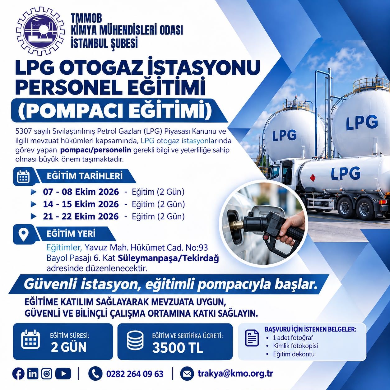 EKİM AYI LPG OTOGAZ İSTASYONU PERSONEL EĞİTİMİ (POMPACI EĞİTİMİ)